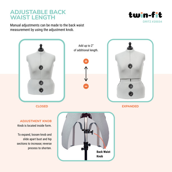 Dritz Twin-Fit Adjustable Dress Form &amp; Reviews | Wayfair